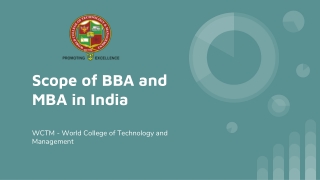 Scope of BBA and MBA in India