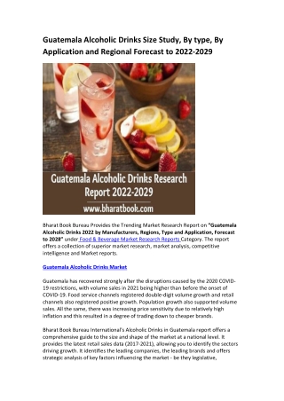 Guatemala Alcoholic Drinks Research Report 2022-2029