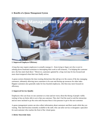 Queue Management System Dubai