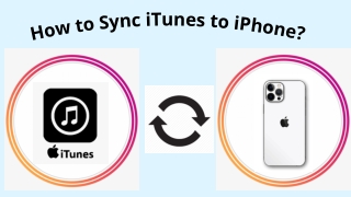 How do I sync my iTunes library to my iPhone?