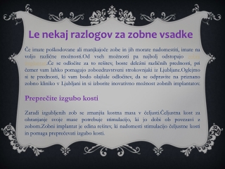 Le nekaj razlogov za zobne vsadke