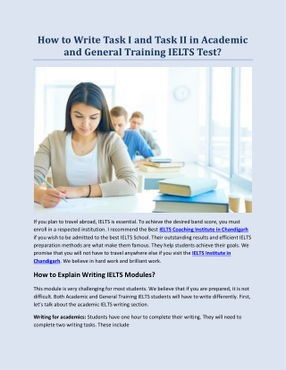 How to Write Task I and Task II in Academic and General Training IELTS Test?