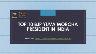 Top 10 BJP Yuva Morcha President in India