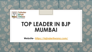 Top Leader in BJP Mumbai
