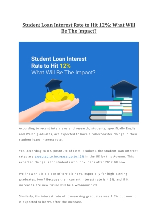 Student Loan Interest Rate to Hit 12