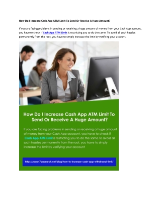 How Do I Increase Cash App ATM Limit To Send Or Receive A Huge Amount