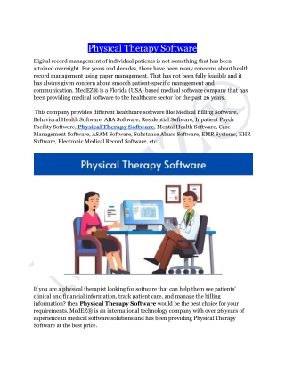 Physical Therapy Software | MedEZ
