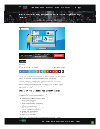 How to Write Marketing Assignments like an Online Assignment Help Service