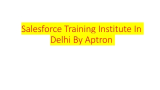 Salesforce Training Institute In Delhi By Aptron