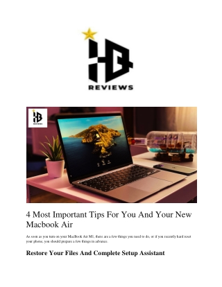 4 Most Important Tips For You And Your New Macbook Air