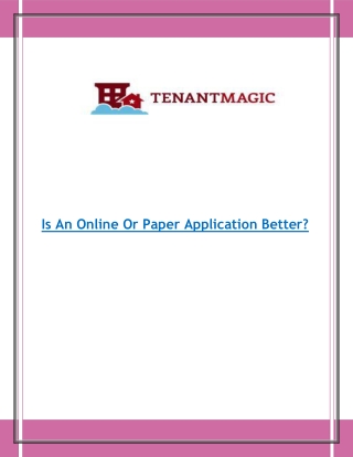 Is An Online Or Paper Application Better