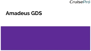 Amadeus GDS - CruisePro