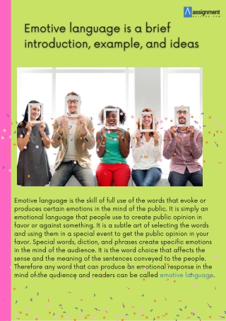 Emotive language is a brief introduction, example, and ideas