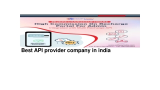 Best API Provider Company in India