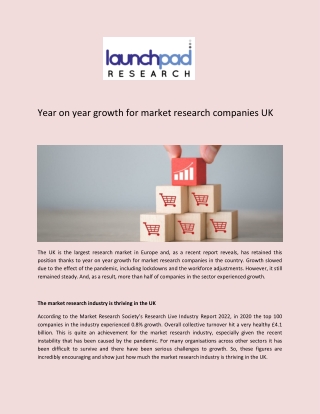 Year on Year Growth for Market Research Companies UK - Launchpad Reseach
