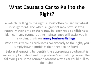 What Causes a Car to Pull to the Right?