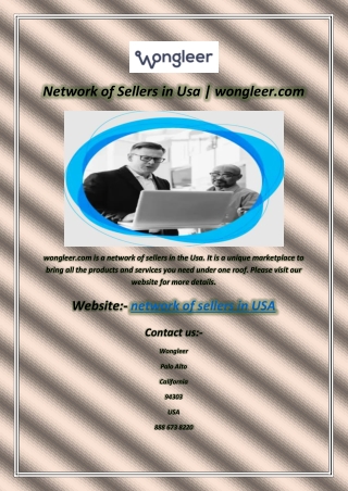 Network of Sellers in Usa  wongleer