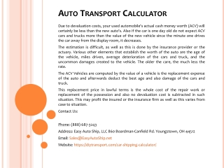 Auto Transport Calculator