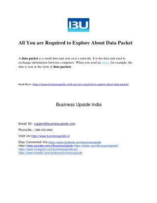 All You are Required to Explore About Data Packet
