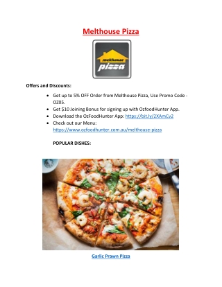 5% off - Melthouse Pizza Kingsgrove Menu, NSW