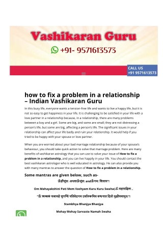 how to fix a problem in a relationship
