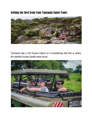 Getting the Best from Your Tanzania Safari Tours