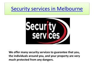 Security services in Melbourne