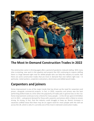 The Most In-Demand Construction Trades in 2022 - RG Group