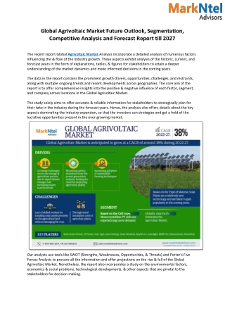 Global Agrivoltaic Market Research Report: Forecast (2022-2027)