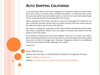 Auto Shipping California