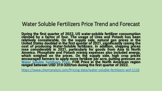 Water Soluble Fertilizers Price Trend and Forecast