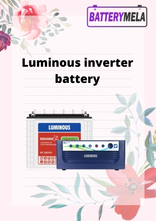 Buy Luminous inverter Battery in Pune