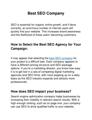 Best SEO Company