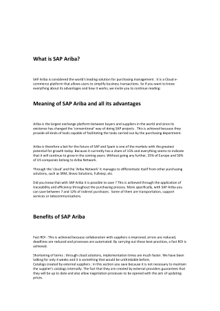 SAP Ariba online training | SAP Ariba course | SAP Ariba training