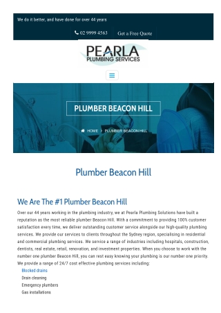 Plumber Beacon Hill