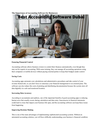 Best Accounting Software Dubai