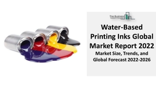 Water-Based Printing Inks Market 2022 Share With Top Companies, Regional Growth