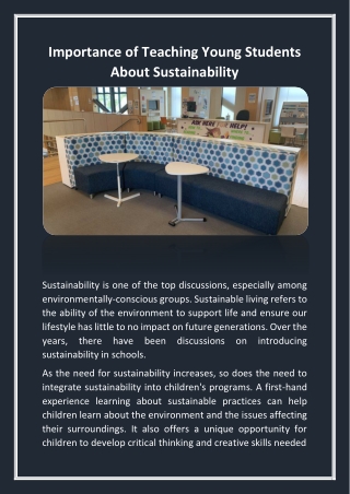 Importance Of Teaching Young Students About Sustainability