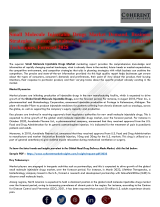 Small Molecule Injectable Drugs Market