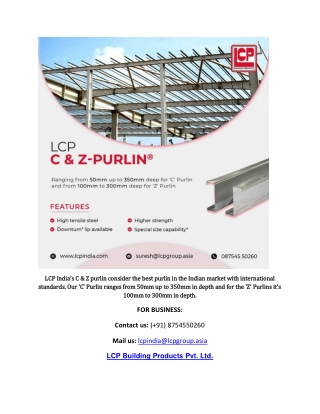 Steel Purlin Manufacturers in India