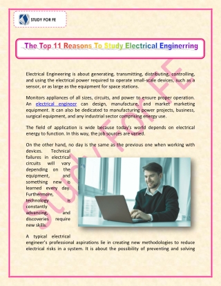 The Top 11 Reasons To Study Electrical Engineering