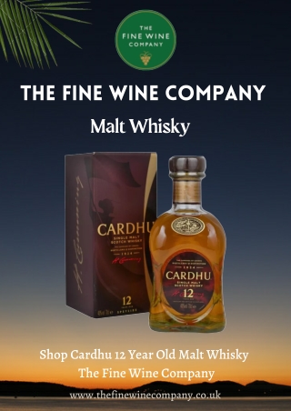 Shop Cardhu 12 Year Old Malt Whisky – The Fine Wine Company