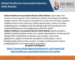 Global Healthcare-Associated Infection (HAI) Market – Industry Trends