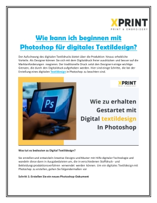 Wie kann ich beginnen mit Photoshop für digitales Textildesign