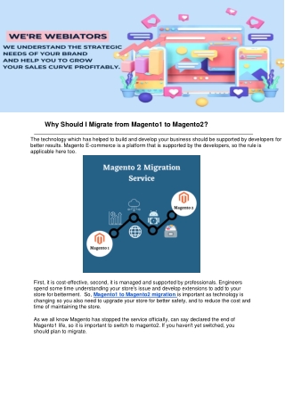 1  Why Should I Migrate from Magento1 to Magento2