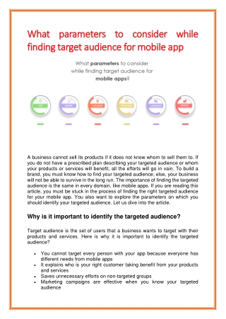 What parameters to consider while finding target audience for mobile app