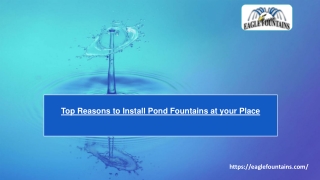 Top Reasons to Install Pond Fountains at your Place