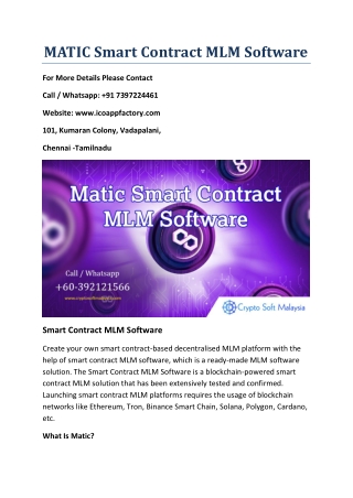 MATIC Smart Contract MLM Software