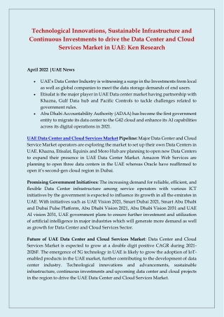 UAE Data Center and Cloud Services Market Outlook to 2026