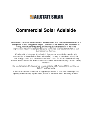 Commercial Solar Adelaide